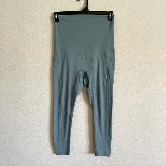 POSHDIVA maternity leggings size Small side pockets stretchy soft capri comfort - Picture 1 of 7